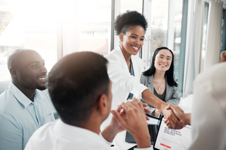 Healthcare professional handshake