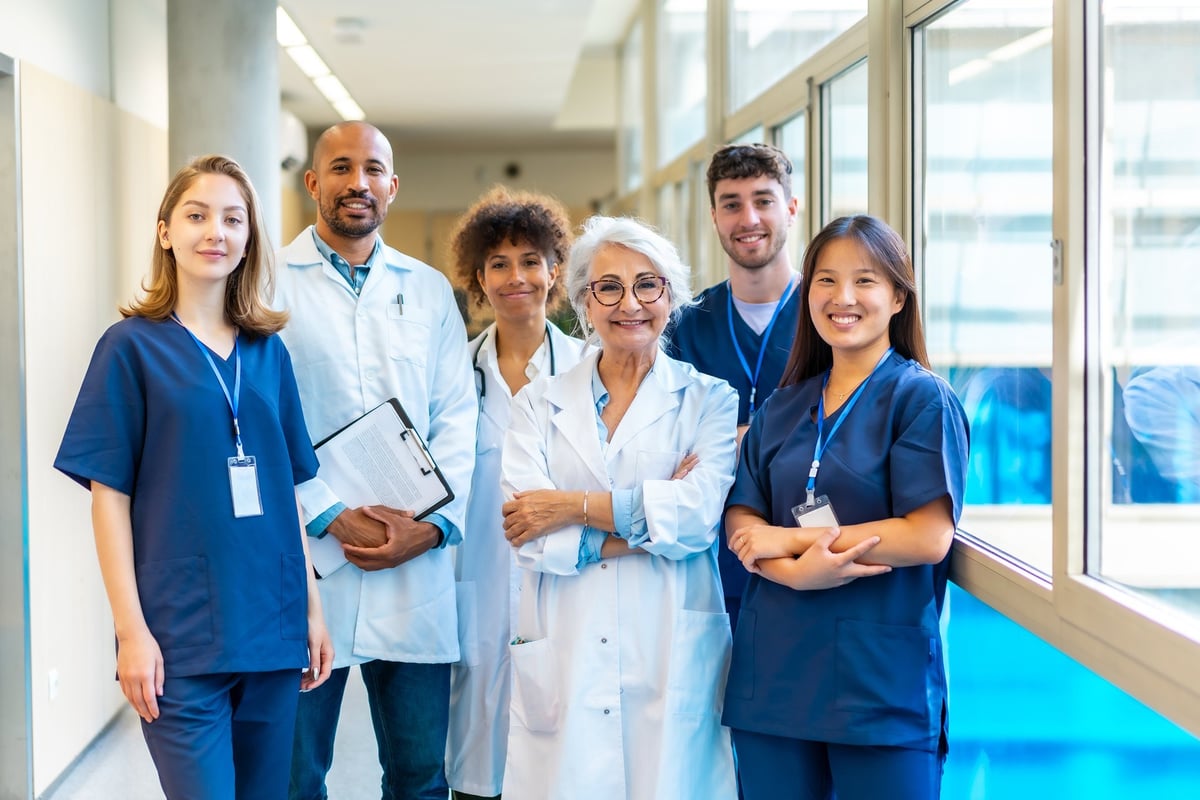 Multi-ethnic medical team